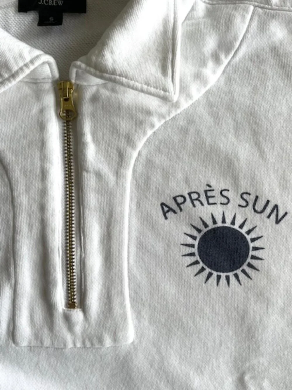 J. Crew Graphic Half-zip Sweatshirt "Apres Sun"| Size Small - Picture 3 of 6